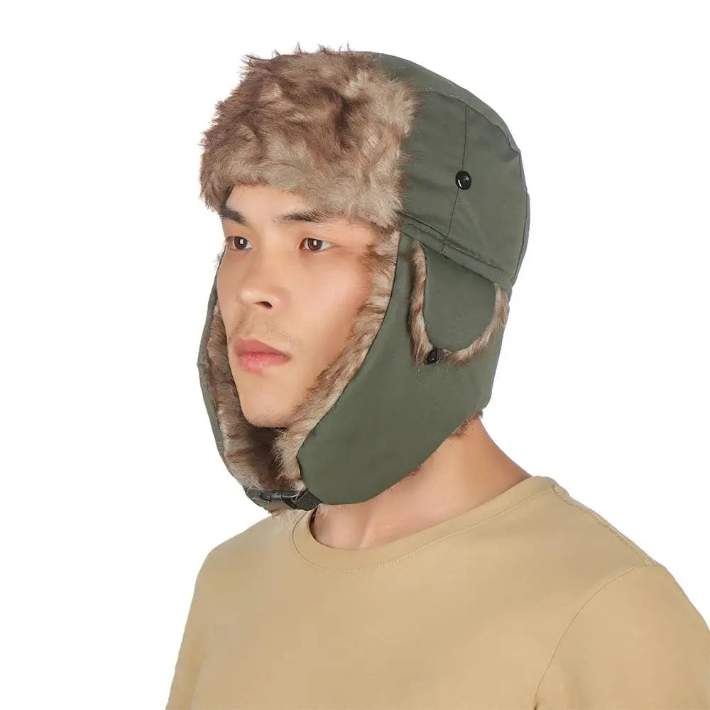 Warm Trapper Earflap Winter Cap Russian Ushanka Ski Hat Winter Hats