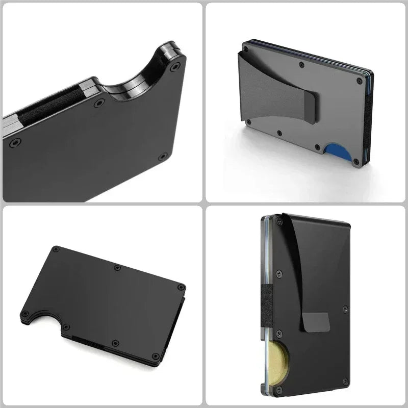 1PC ANTI RFID Blocking Minimalist Card Holder Wallet for Men 2025 Slim Mini Fashion Wallet - Metal Wallet with Money Clip Unisex