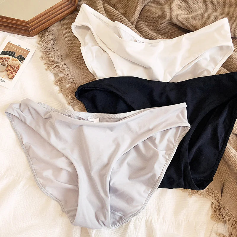 9 Color Women Seamless Panties Sexy Low Waist Milk Silk Comfort Breathable Briefs Buttock Cover Basic Shorts Ladies Lingerie