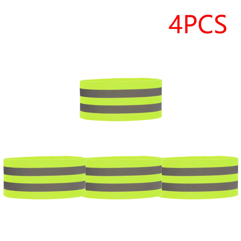 Reflective Bands&Vest Elastic Armband Wristband Ankle Leg Straps Safety Reflector Tape Straps for Night Walking Cycling Running