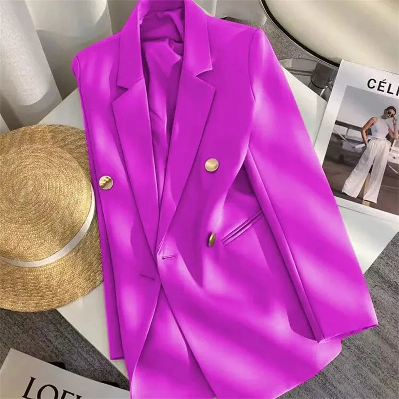 2025 Fashion New Women Suit Coat Elegant Casual Blazer Jacket Spring Autumn Office Ladies Clothing Basic Coat  Female Jacket