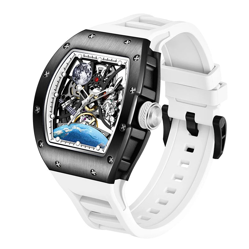 Hollow Automatic Mechanical Watch 5ATM Waterproof Sports Silicone Strap Custom Logo High-Quality Wristwatch Active Lifestyle