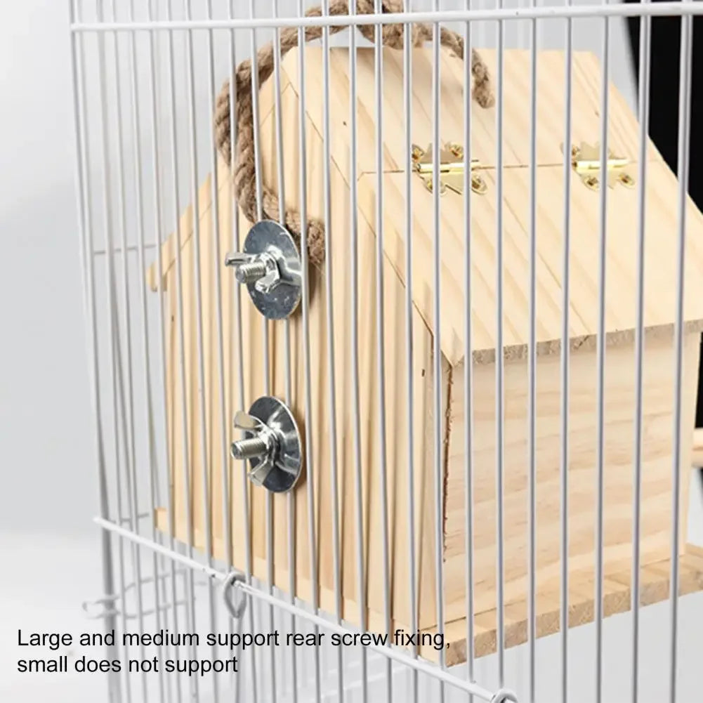 Bird Nest Sturdy Garden Decoration Wooden Bird House Eco-friendly Bird Nesting Box  Natural Wood