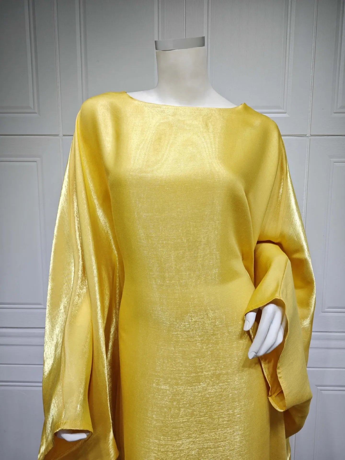 2024 Muslim Dress Women Summer Fashion Muslim Long Sleeve Satin Plus Size Long Abaya Kaftan Abaya Dubai Abaya Muslim Clothes