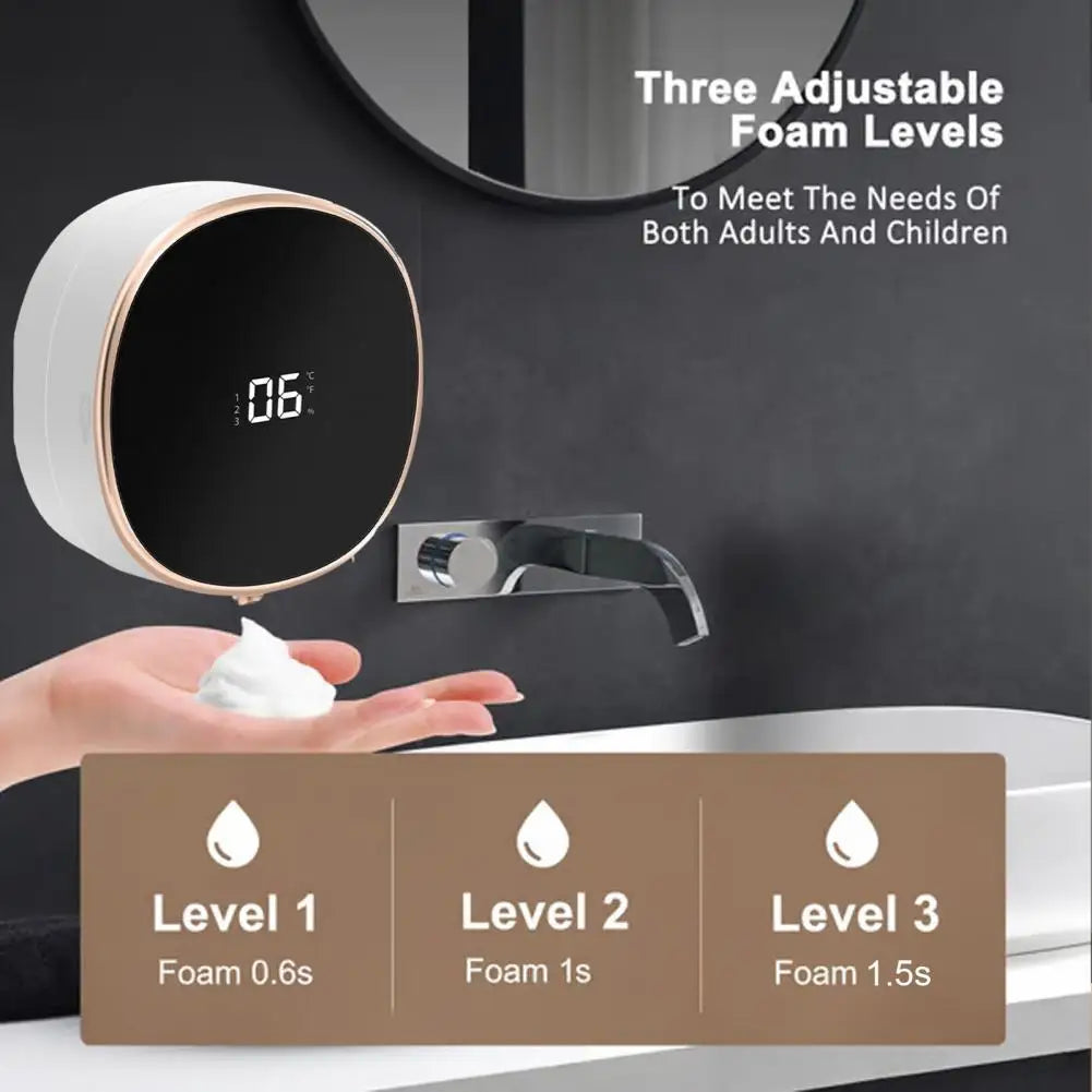 Electric Soap Dispenser with Touch Button Touchless Electric Soap Dispenser Wall Mount for Home Office Hotel for Bathroom