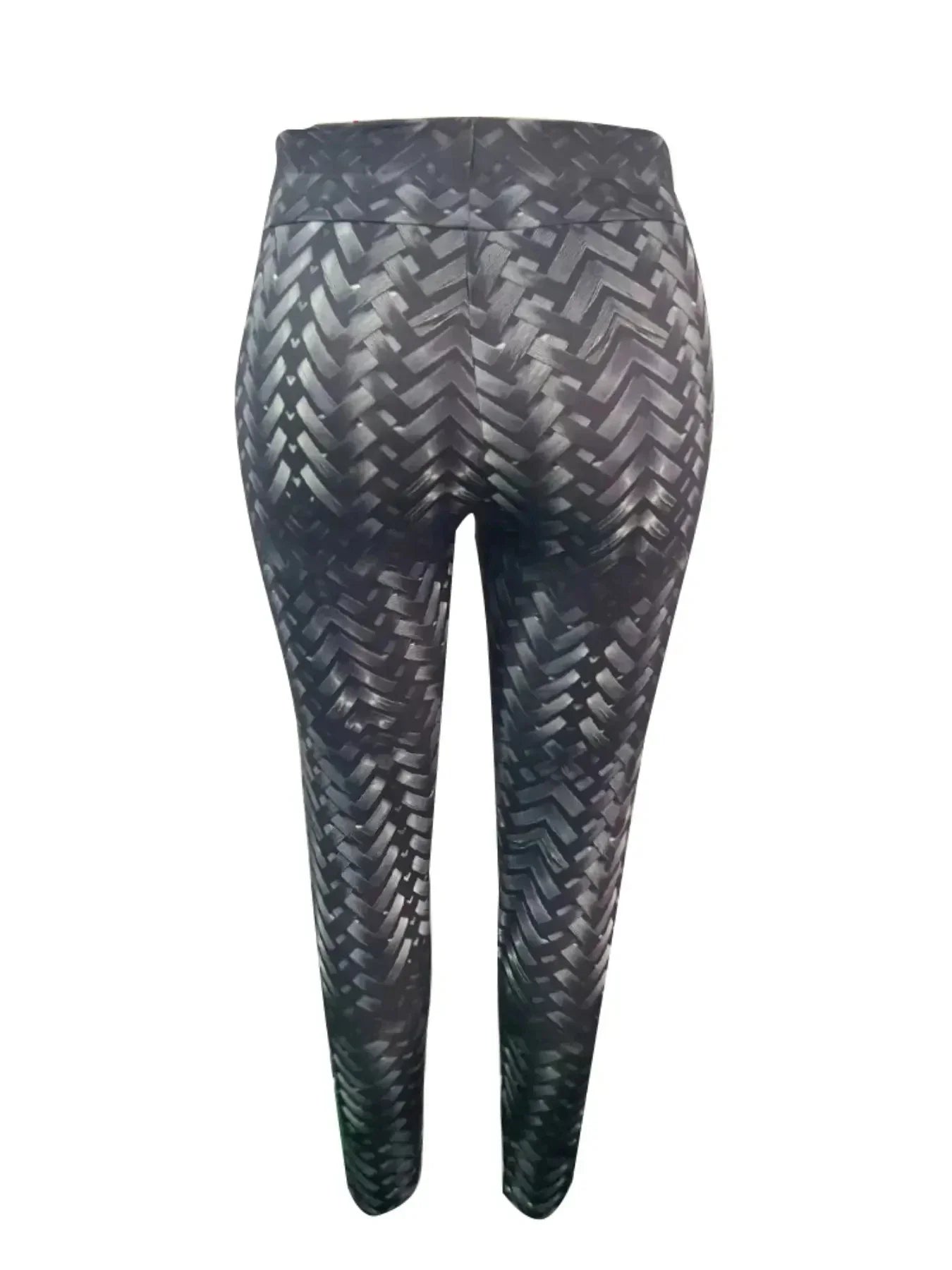 Women's Plus Size 1XL-5XL  All Seasons Randomly Printed High Waisted Slim Fitting Leggings Versatile Commuting Pants