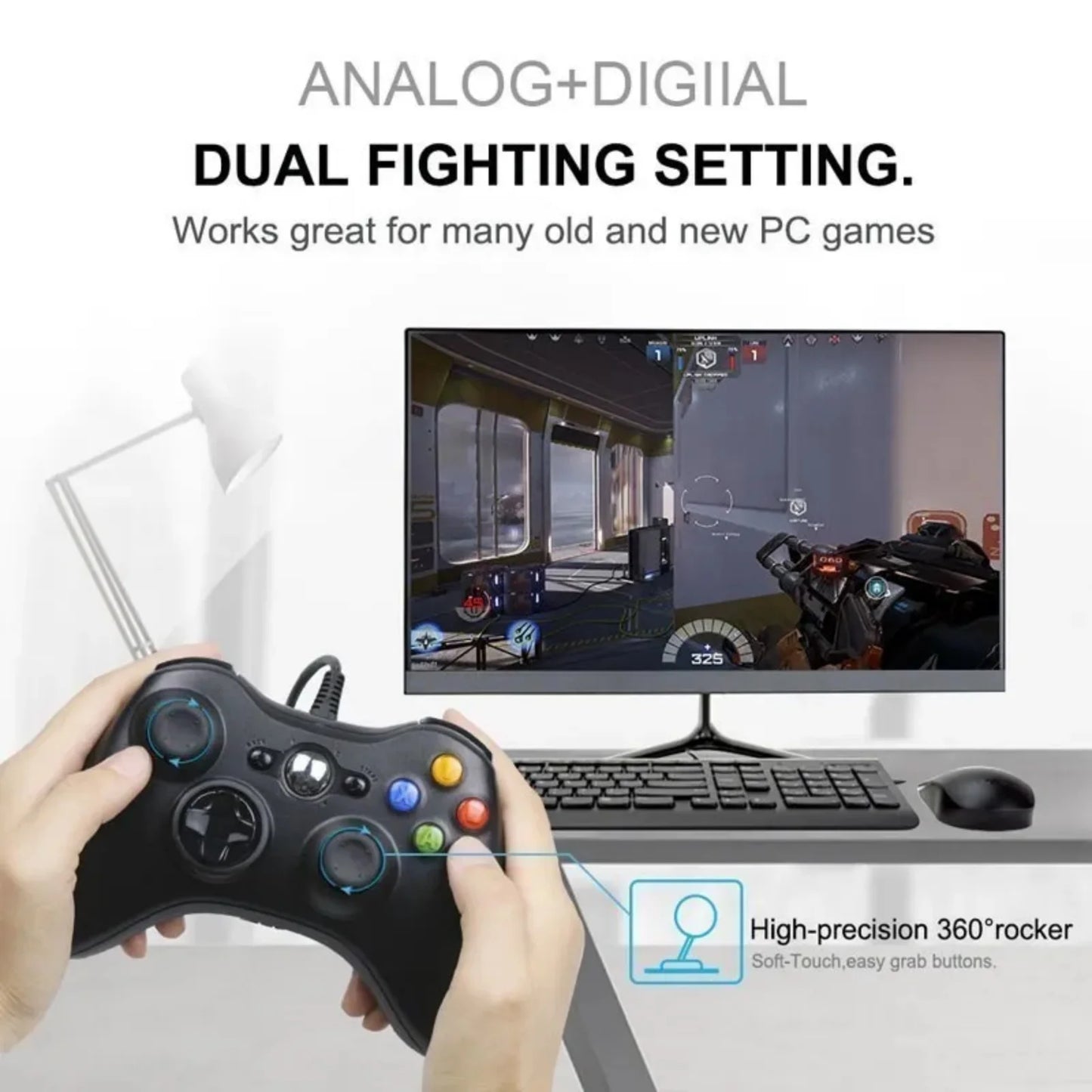 GAMROMBO Game Controller For Xbox 360/Slim/Windows7/8/10 Gamepad Wired/Wireless Controle Joystick Dual Vibration Gaming  Rocker
