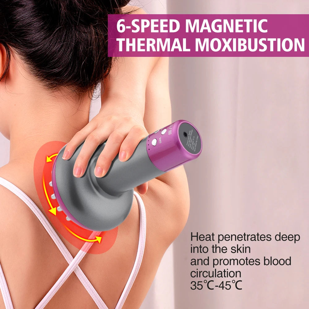 Rechargeable Guasha Massager Body Shaping Heating Meridian Scraping Brush Lymphatic Drainage Machine Fat Burner
