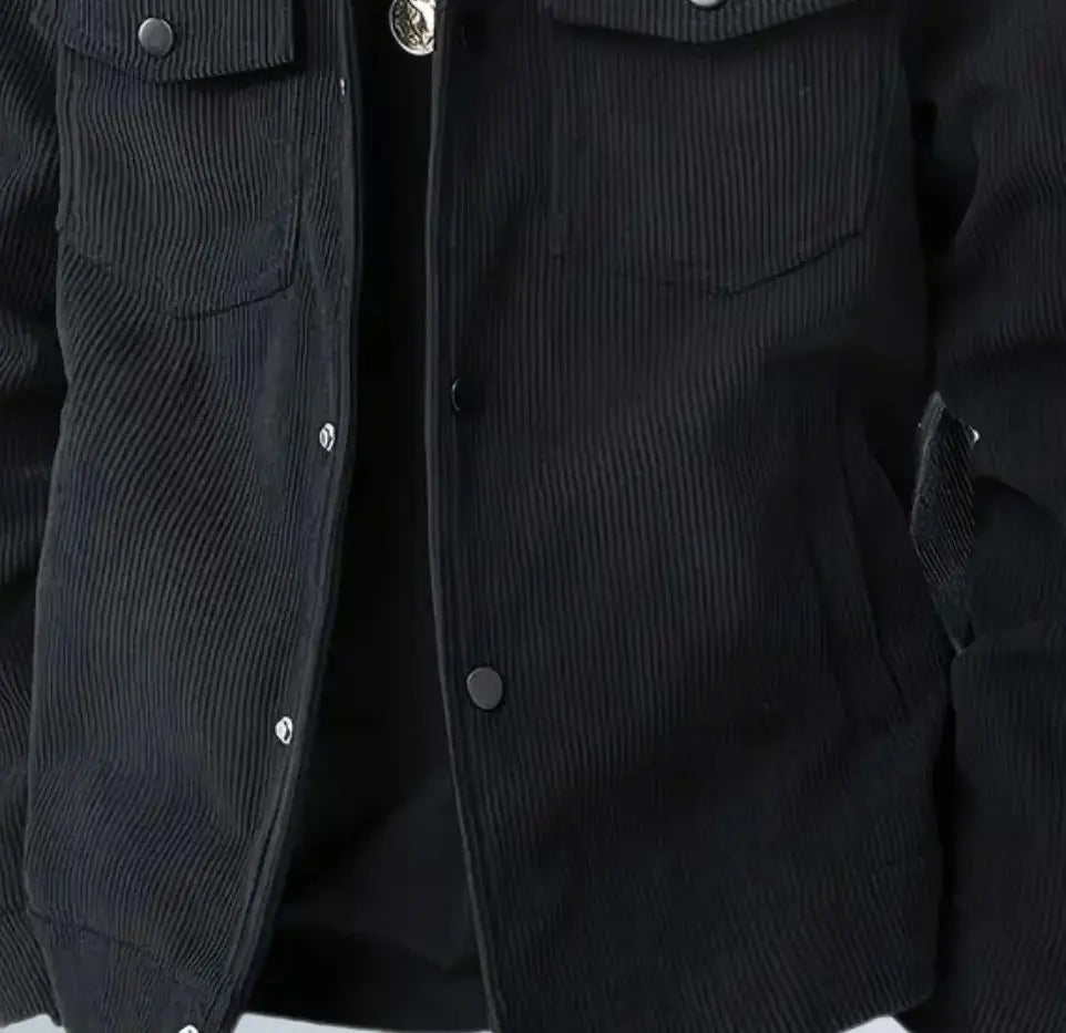 Men's Casual Outdoor Jacket Pure Color Buttoned Collar Autumn Winter 2025 Fashion Trendy Style for Men