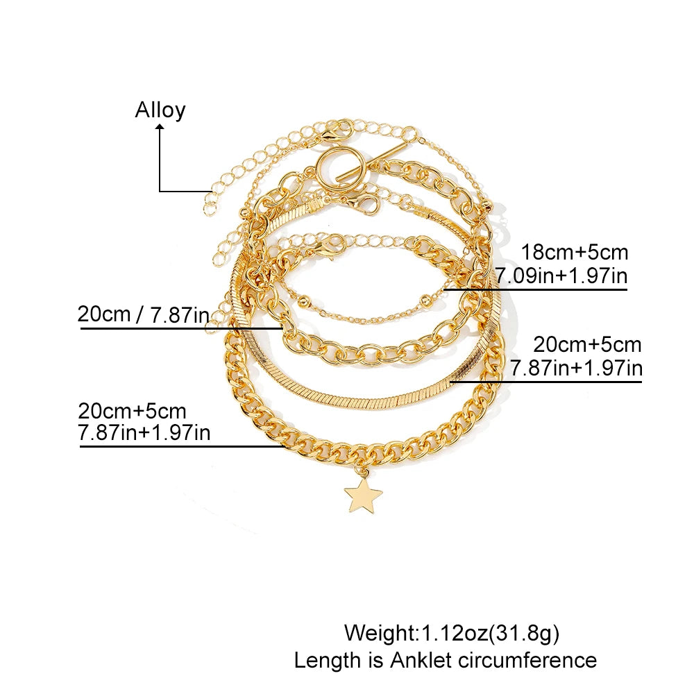 IPARAM Personality Lock Key Crystal Chain Bracelets Love Cupid's Arrow Opening Bangles Set Woman Trendy Accessories