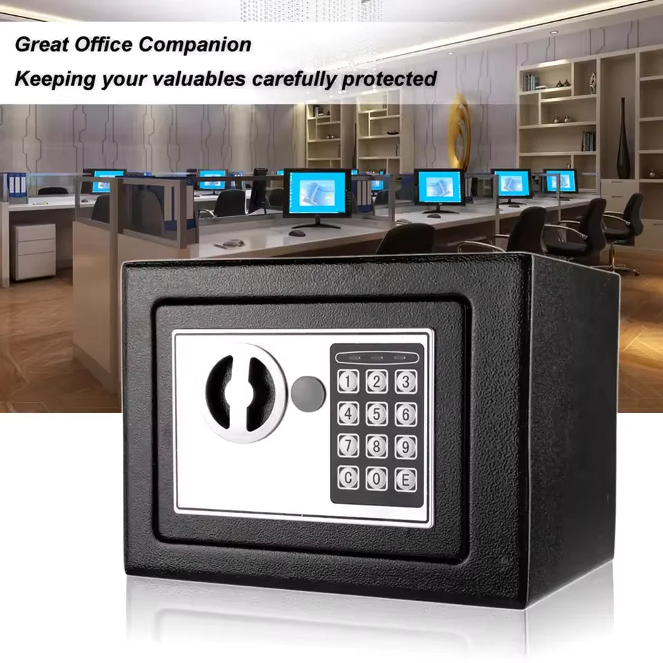 New Electronic Digital Keypad Lock Safe for Home Office All Steel Security Box with Password And Key Unlock Features Compact Des