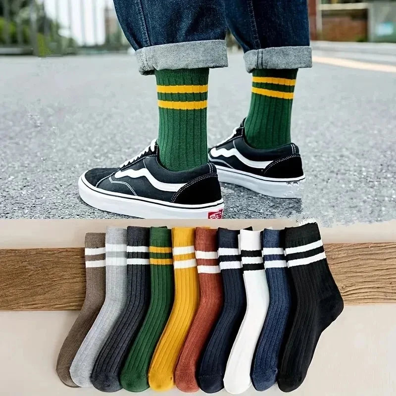5pairs/set Men's Breathable Casual Sports Socks Quarter Socks For All Seasons