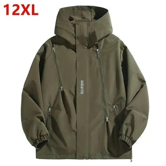 Big size Outdoor Charge Coat Men Spring and Autumn Plus Size  Waterproof Windproof Jacket 190kg 12xl 11XL coats men 10XL 9XL
