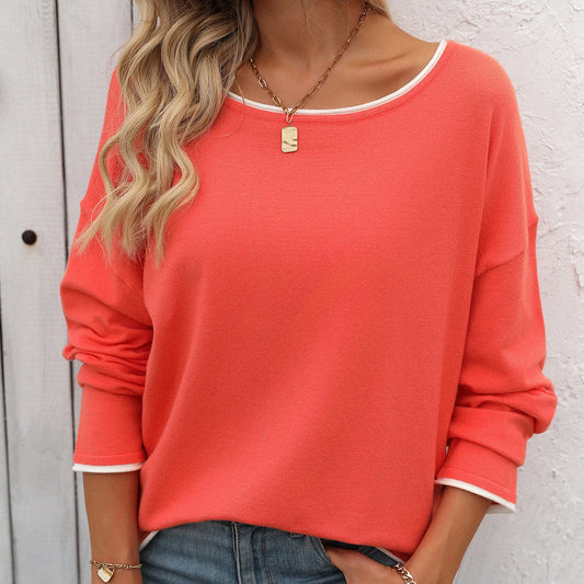 Solid Color Casual Loose T-shirts For Woman 2025 Autumn Vintage Women's Oversized T-shirt Long Sleeve Tees Fashion Female Tops