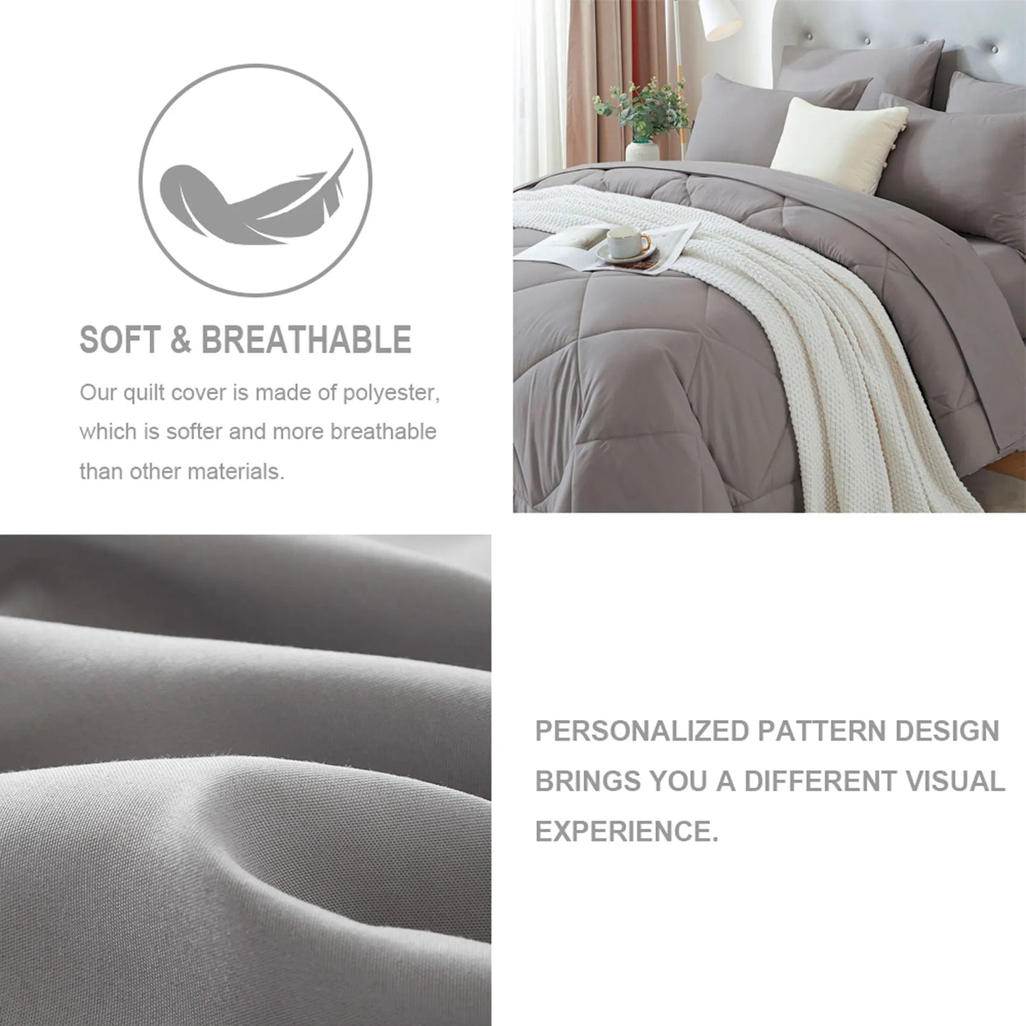 Comforter Set - 5/7 Pieces in a Bag, Bedding Sets with Comforters, Sheets, Pillowcases & PillowShams