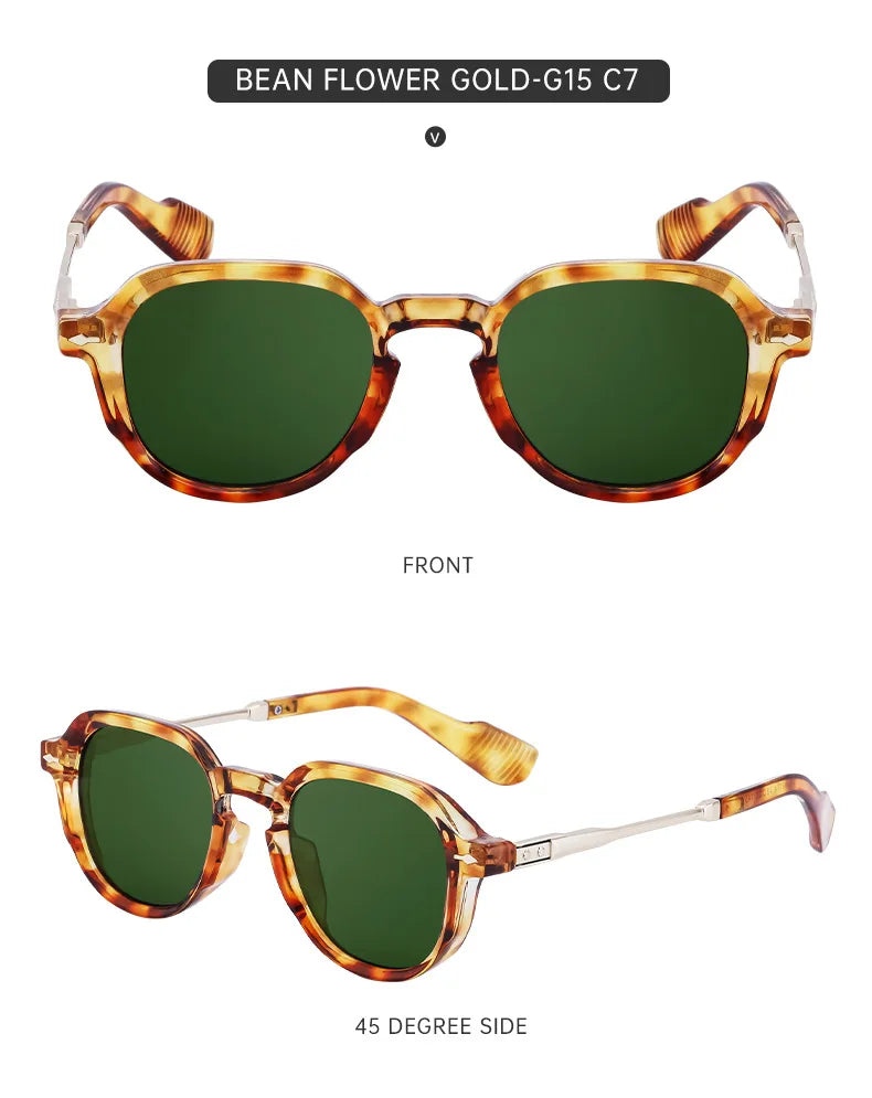 Retro Style Rectangular Frame Sunglasses Luxurious Outdoor Street Photography Sunscreen Glasses Fishing Driving