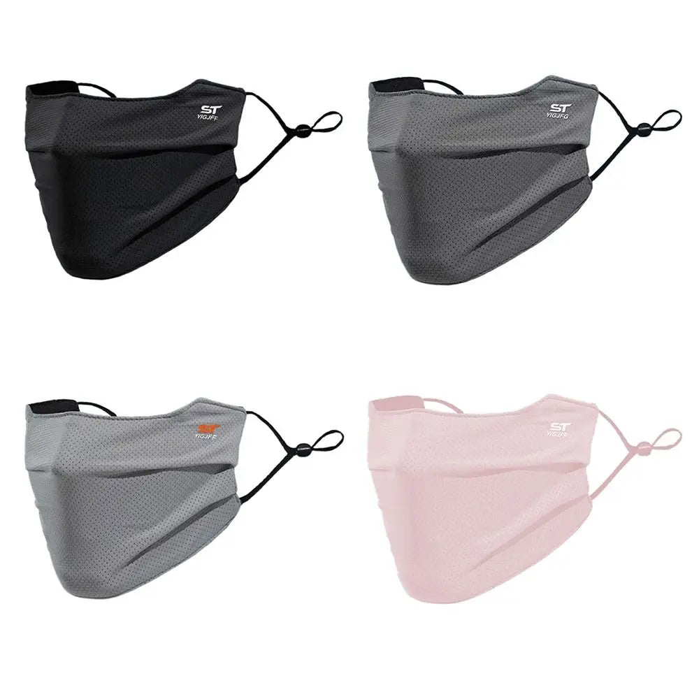 Breathable Ice Silk Face Cover UV Face Shield Washable Reusable Sun Protection Face Mask for Motorcycle Running Riding Exercise