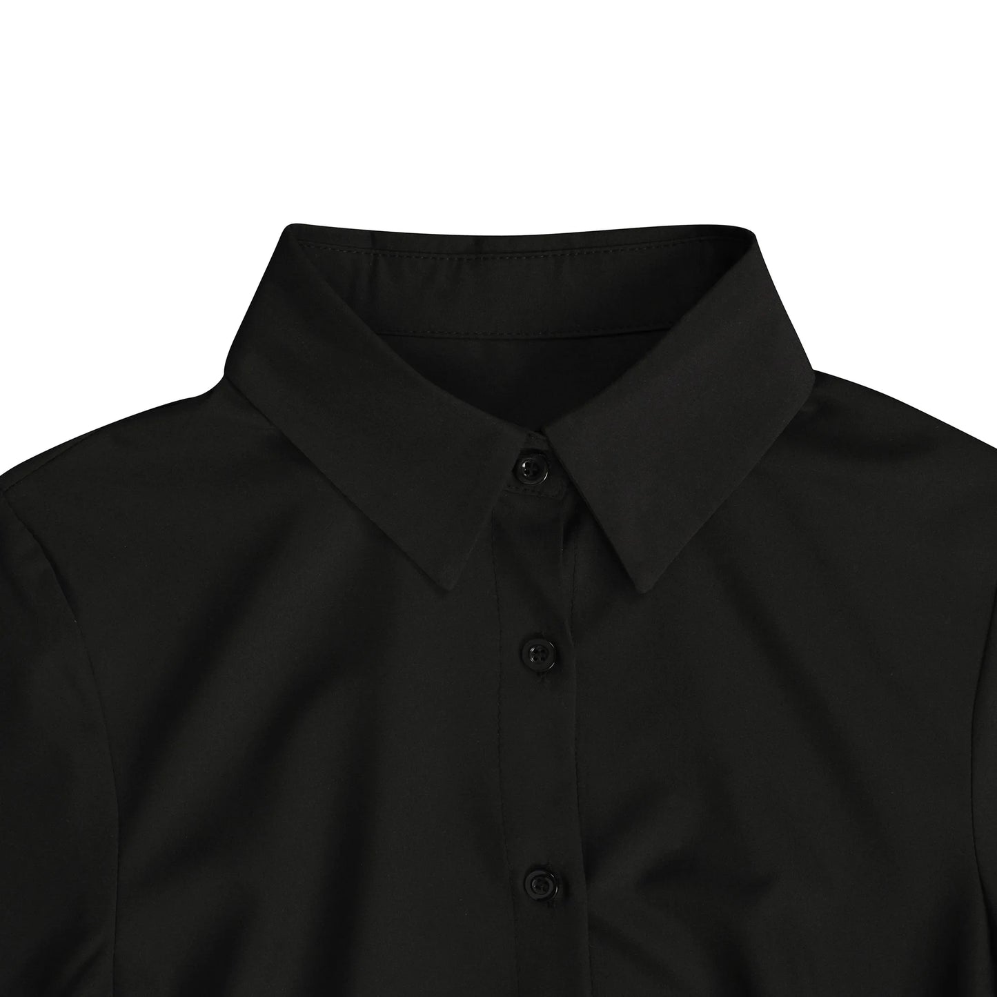 2025 New Casual Women Shirt Solid Color Turn Down Collar One Breasted Female Slit Shirt Long Sleeve Sexy Versatile Commuting Top