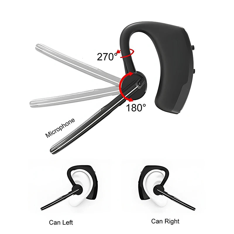 V8 V9 Wireless Bluetooth Business Headset Ear-Hook Left Right Ear Universal Earphone Long Standby With HD Mic Call Sport Music