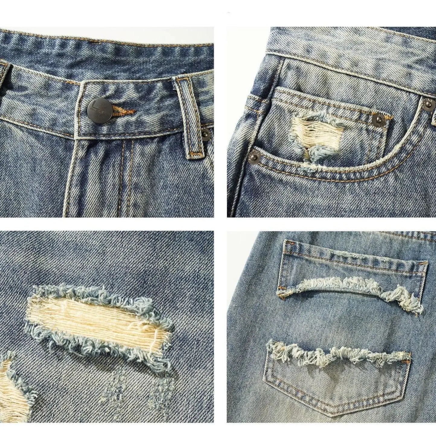 Summer 2025 Trend Ripped Denim Shorts Boys Handsome Retro Casual Five-point Pants Korean Trendy Mens Denim Short Jeans for Men