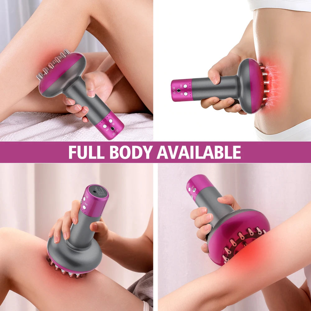 Rechargeable Guasha Massager Body Shaping Heating Meridian Scraping Brush Lymphatic Drainage Machine Fat Burner