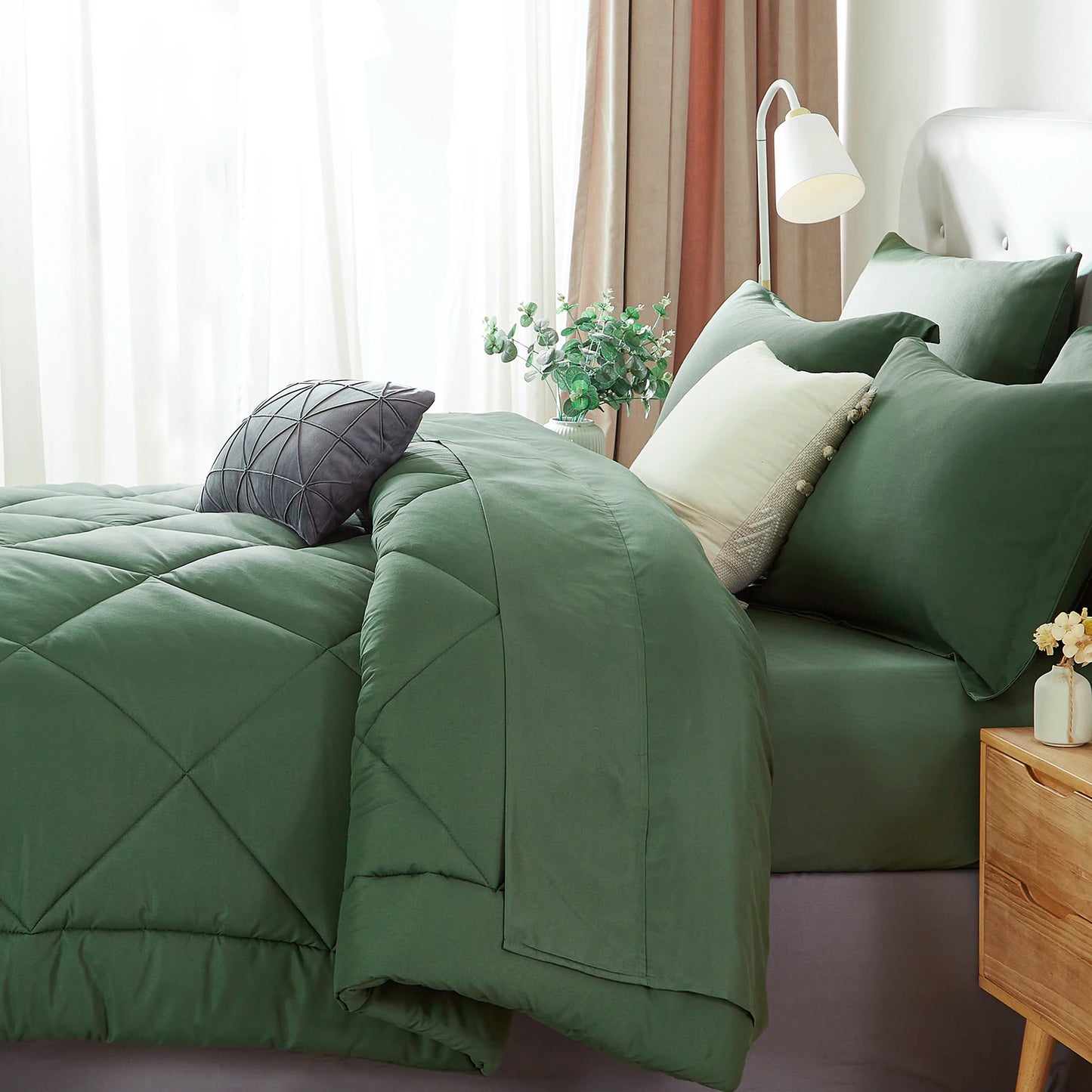 Comforter Set - 5/7 Pieces in a Bag, Bedding Sets with Comforters, Sheets, Pillowcases & PillowShams