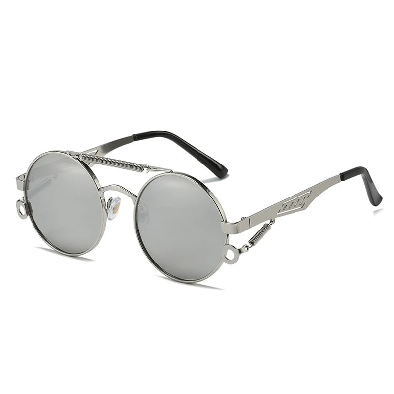 SHAUNA Retro Metal Double Bridges Round Sunglasses Women Fashion Gradient Mirror Eyewear Men Trending Punk Spring Sun Glasses