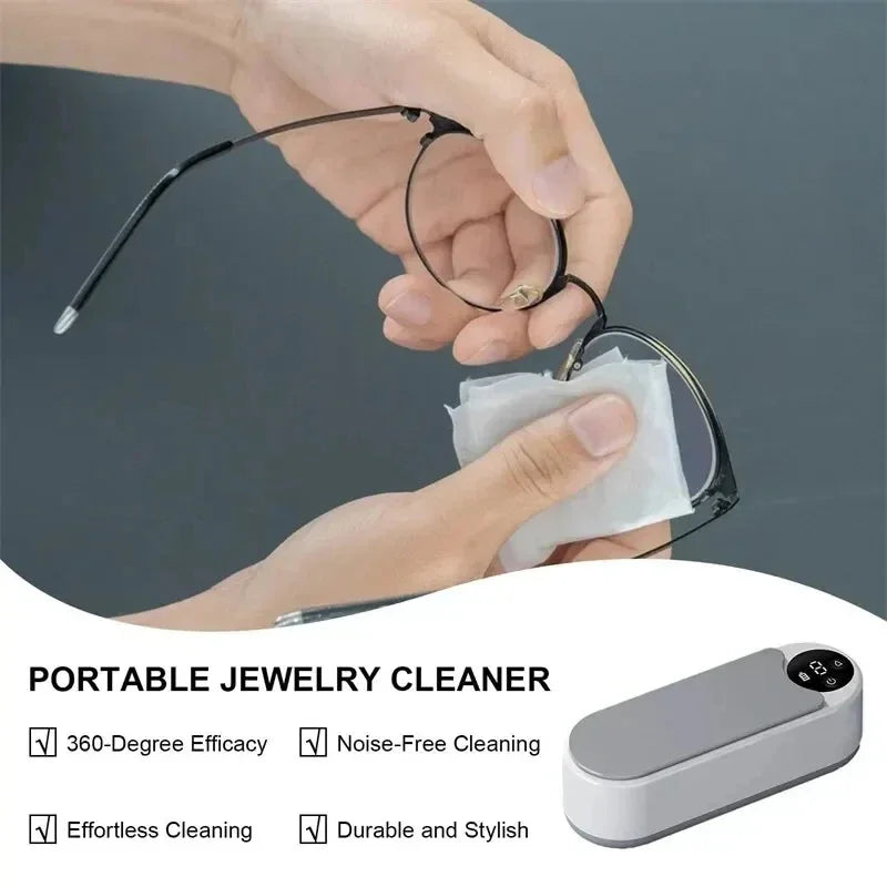 1pc High-frequency Ultrasonic Glasses Cleaner Machine - Wireless Control, Multi-purpose Cleaning For Eyewear And Accessories New