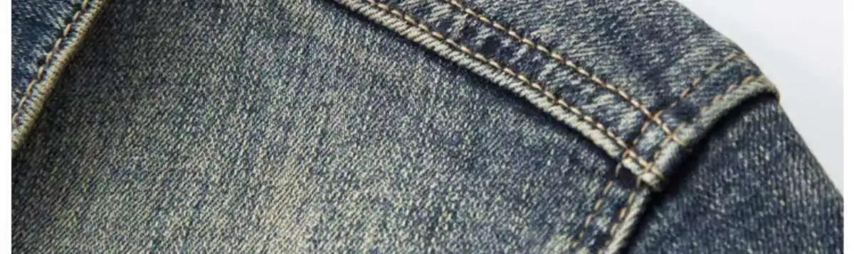 Spring Autumn New American Denim Coats Set Classic Simple and Versatile Washed Elastic Cowboy Jeans Clothes For Men