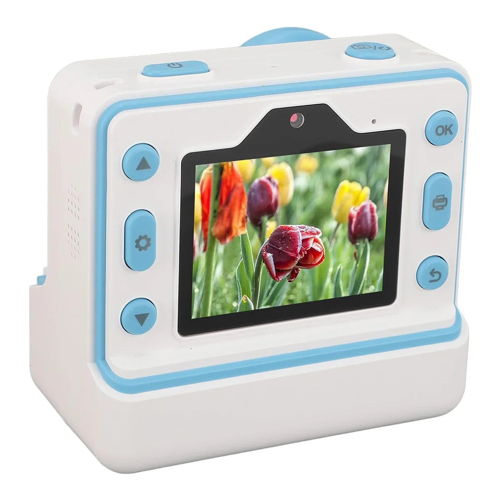 Kids Instant Print Camera 1080P 48MP 2.4 Inch Screen 16X Zoom Children Camera Thermal Printer Portable Travel Selfie Camera Toy