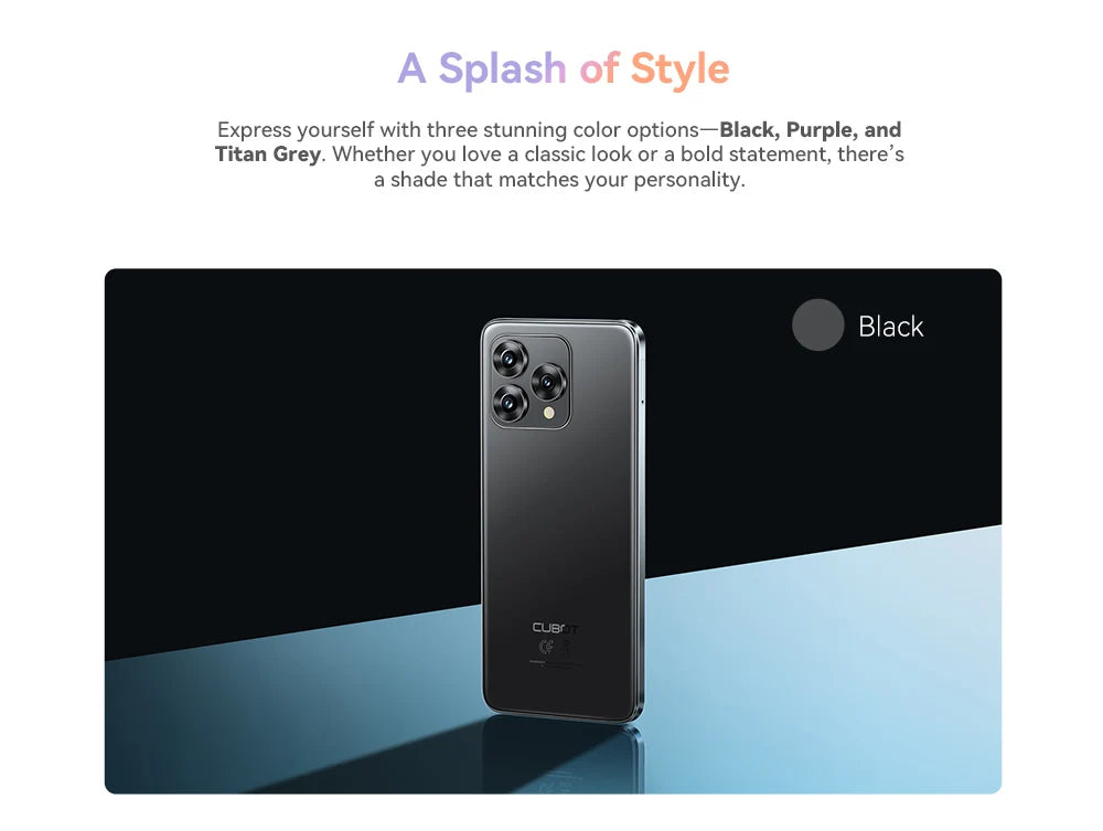 Cubot Smartphone Android 15 A40, 12GB RAM+256GB ROM, 6.88-Inch 120Hz Screen,Octa-core, 48MP Camera, 5100mAh Battery,NFC,Face ID