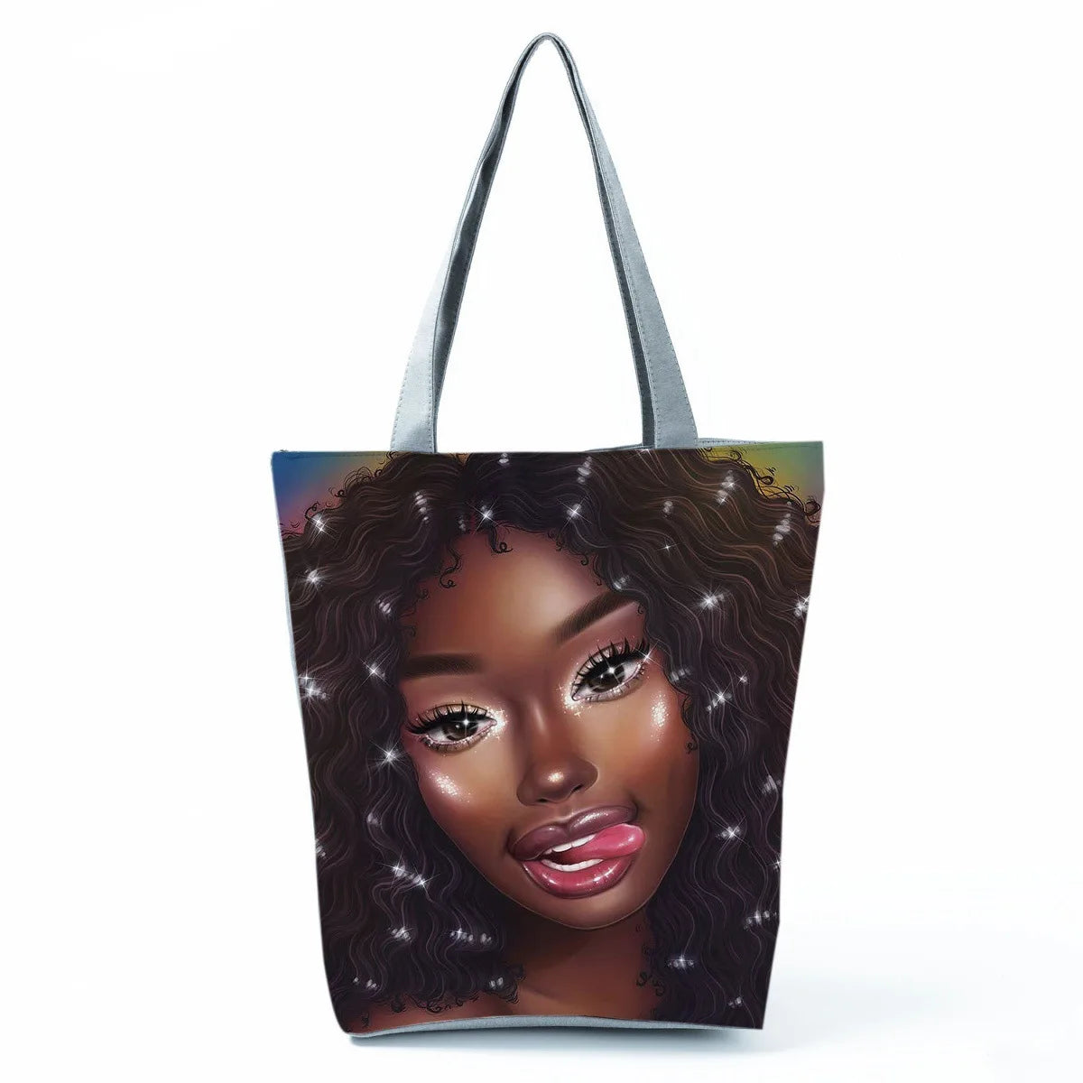 Trendy Hot Sale Of The Season Large Capacity Single Shoulder Printed Women's Bag Cool Afro Girl Design Polyester Material Zip...