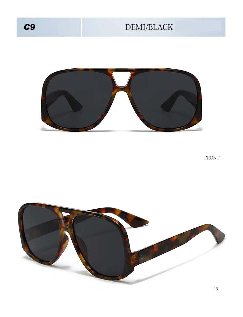 Hiking Camping Oversized Women Double Bridges Anti Light Glasses Fashion Outdoor Driving Eyeglasses Beach Travel UV400 Shades