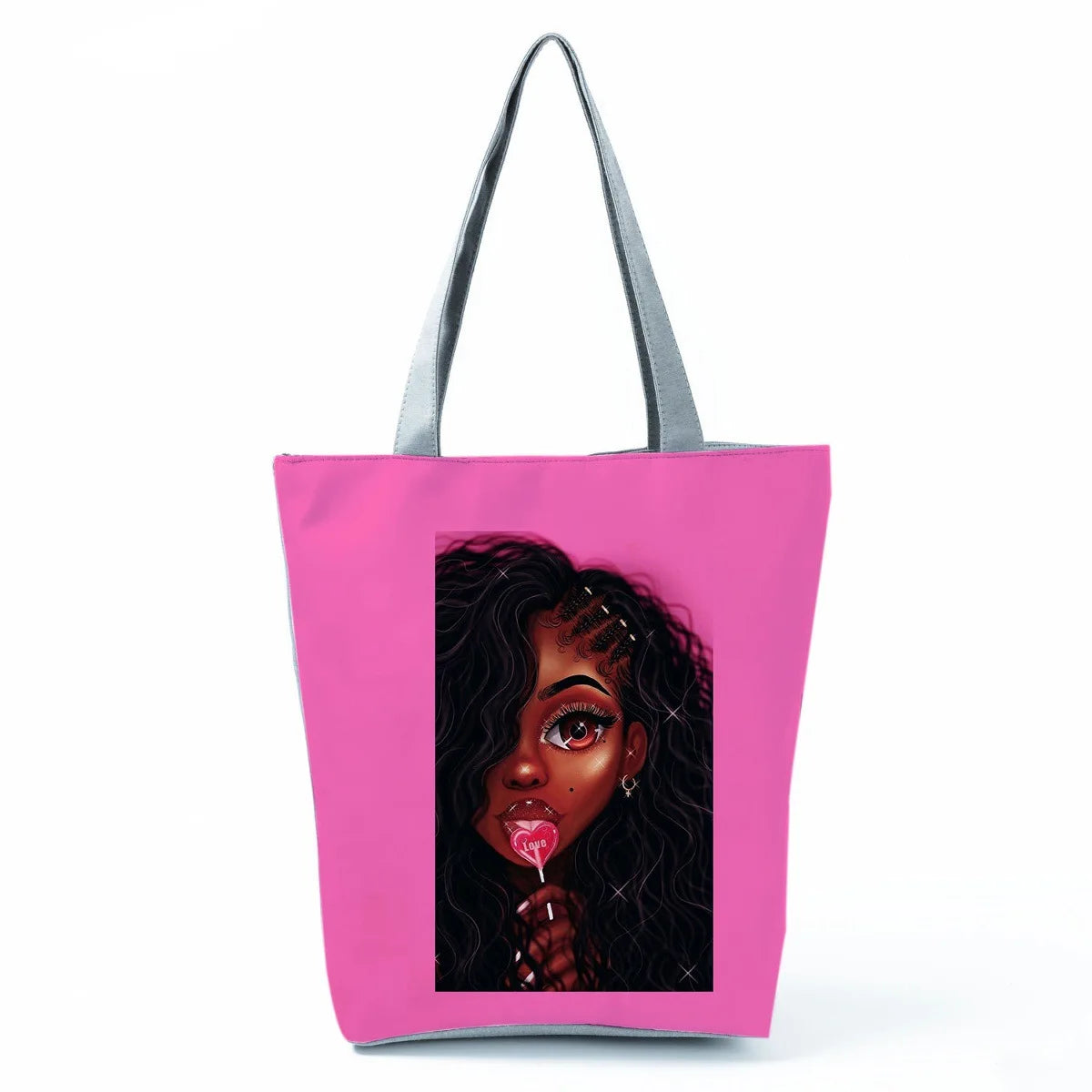 Trendy Hot Sale Of The Season Large Capacity Single Shoulder Printed Women's Bag Cool Afro Girl Design Polyester Material Zip...