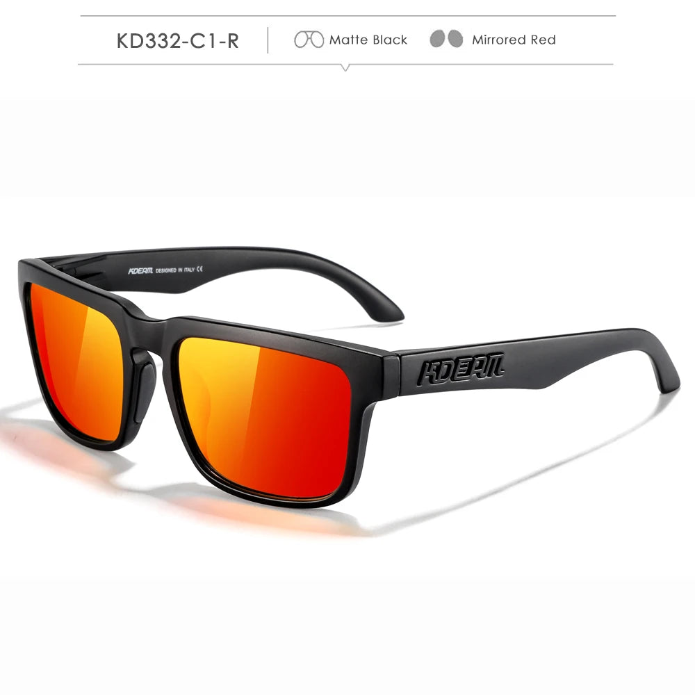 KDEAM Sleek Square Style Suits For Women And Men Fishing Sunglasses Polarized Vibrant Colors Three Dimensional Sunglass