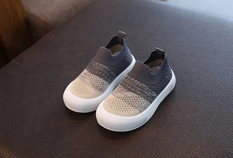Size 20-31 Children Shoes Spring Autumn Kids Sneakers Soft Breathable Mesh Boys Slip-on Shoes Patchwork Color Girls Shoes