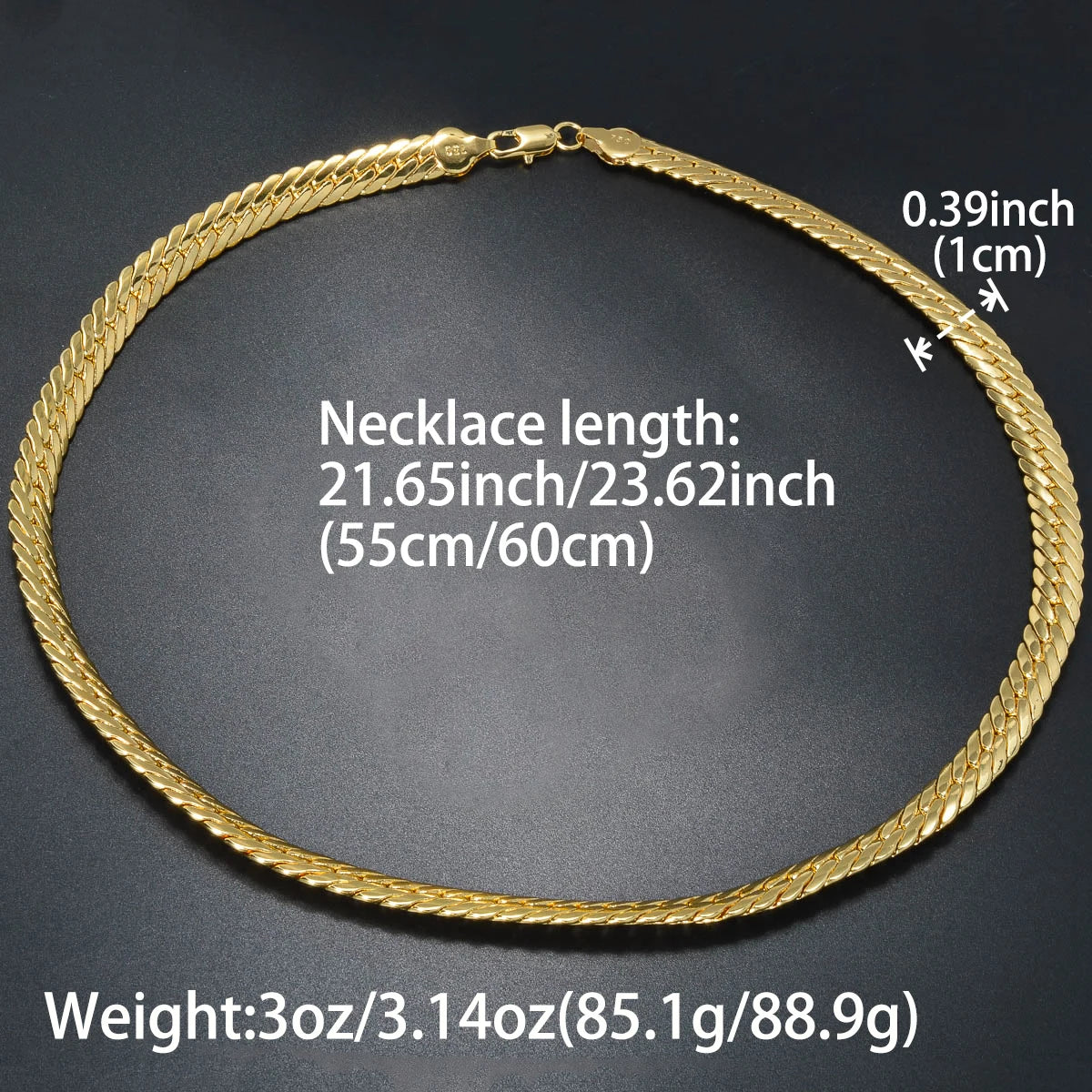 Sunny Italy 750 Copper Alloy Men's and Women's Necklace, High Temperature Resistant, Suitable for Street Hip Hop Jewelry Gifts