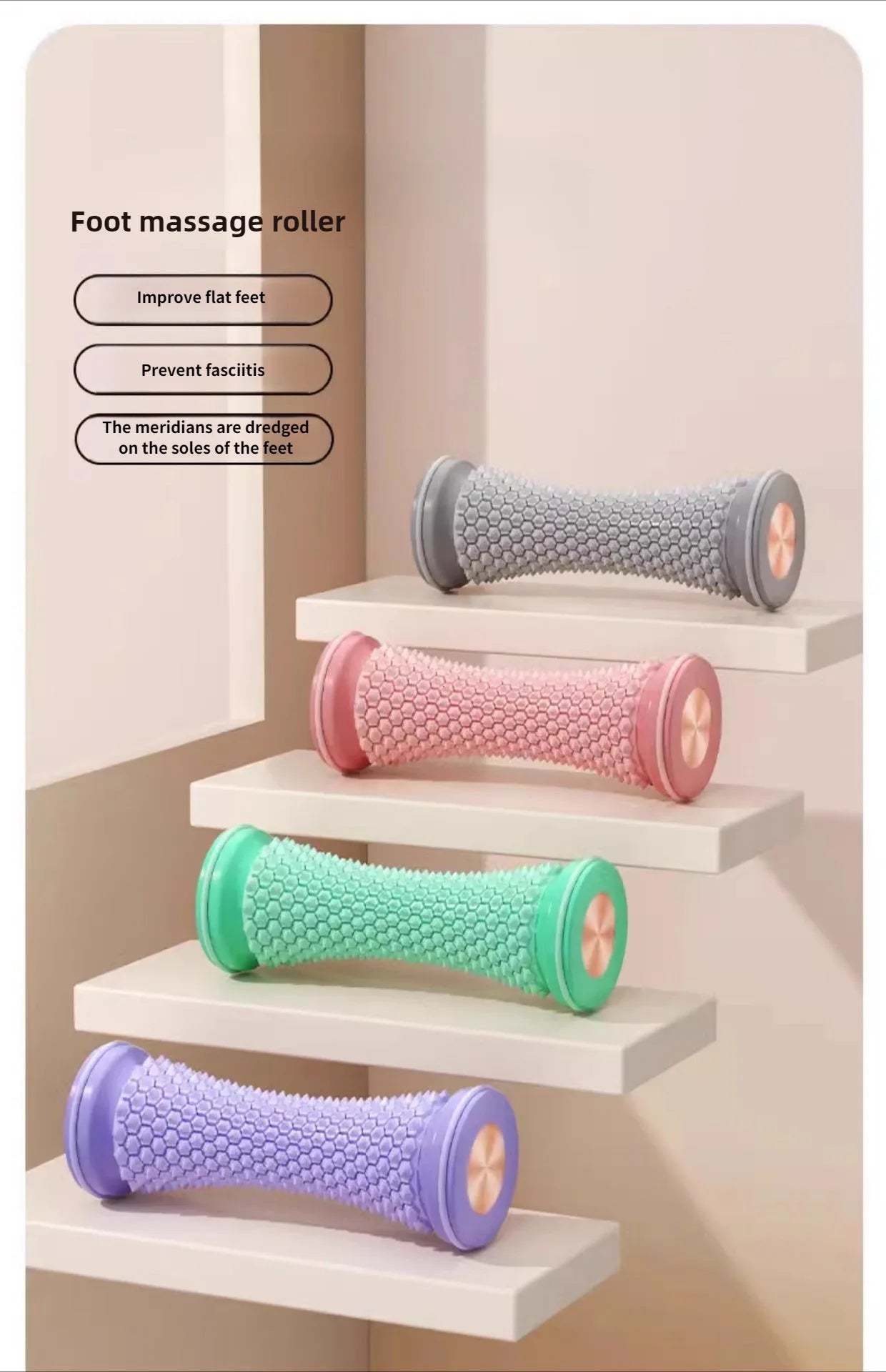 Foot Roller Massager Yoga Plantar Fascia Home Fitness Fingerpressure Board Deep Muscle Relaxation Massage Ergonomic