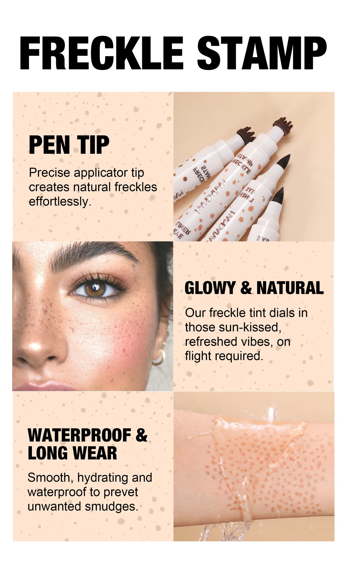 Double Head Concealer Pen Waterproof Long Lasting Freckle Stamp Eyeliner Quick Dry Natural Cover Pencil Life Like Makeup