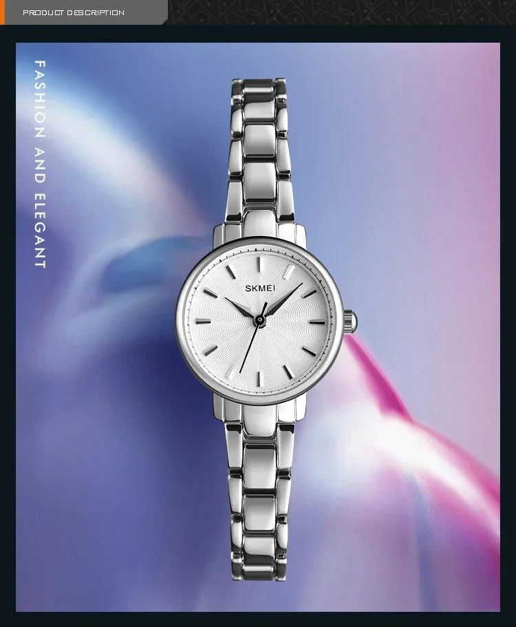SKMEI 1410 Wrist Waterproof Stainless Steel Women Watches Luxury Montre Femme Quartz Watch Women Fashion Ladies Watches