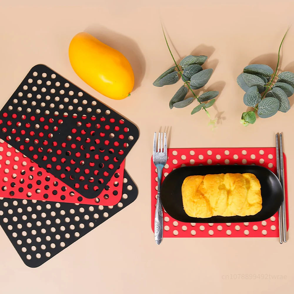 Air Fryer Silicone Liner For Ninja Foodi DZ201 Heat Resistant Steamer Mat Non-stick Oven Tray Air Fryer Accessories Baking Tools
