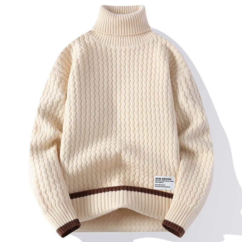 2024 Autumn Men's wool pullovers Men's Solid color high collar Sweater  mens thicken Warm Men Knitted Sweater full size M-4XL