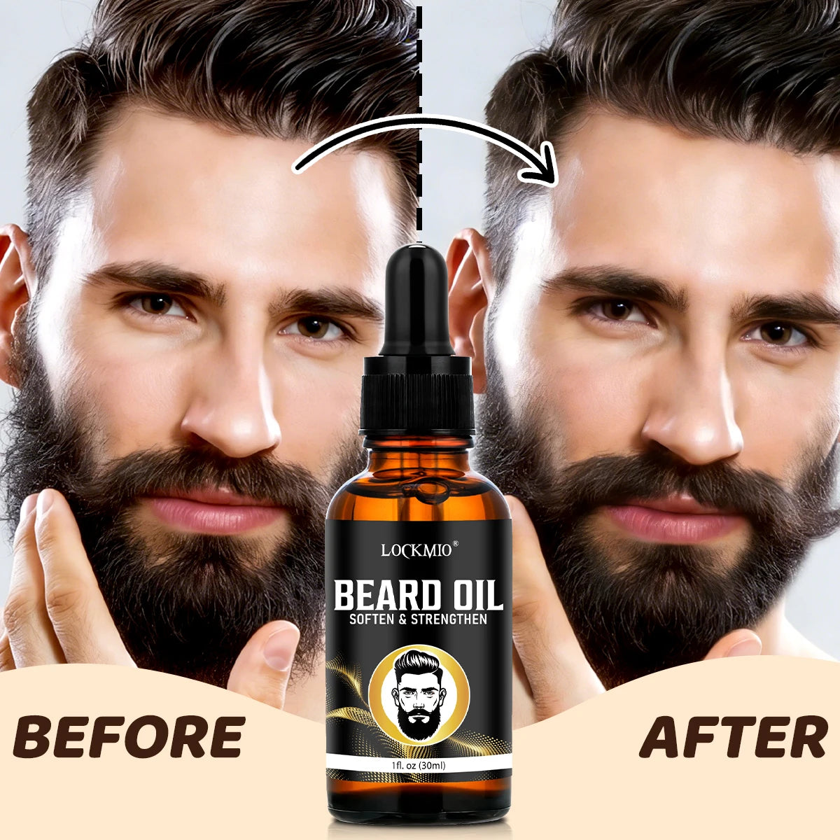 Valentine's Day Men Beard 4pcs Set for Boyfriend/Husband Moisturizing and Nourishing Facial Hair Growth Oil Mustache Styling Wax