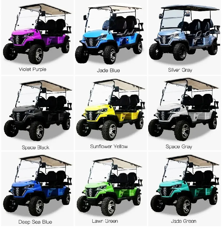 Brand New 4-Wheel High-Speed 60V Lithium Battery Mini Electric 2 4-Seater Lift Off-Road Vehicle Classic Golf Cart With Bumper