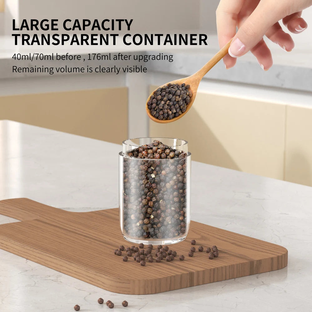 1/2PCS Electric Salt And Pepper Grinder with LED Light Gravity Sensing Adjustable Spice Mills Cordless Automatic Kitchen Gadget