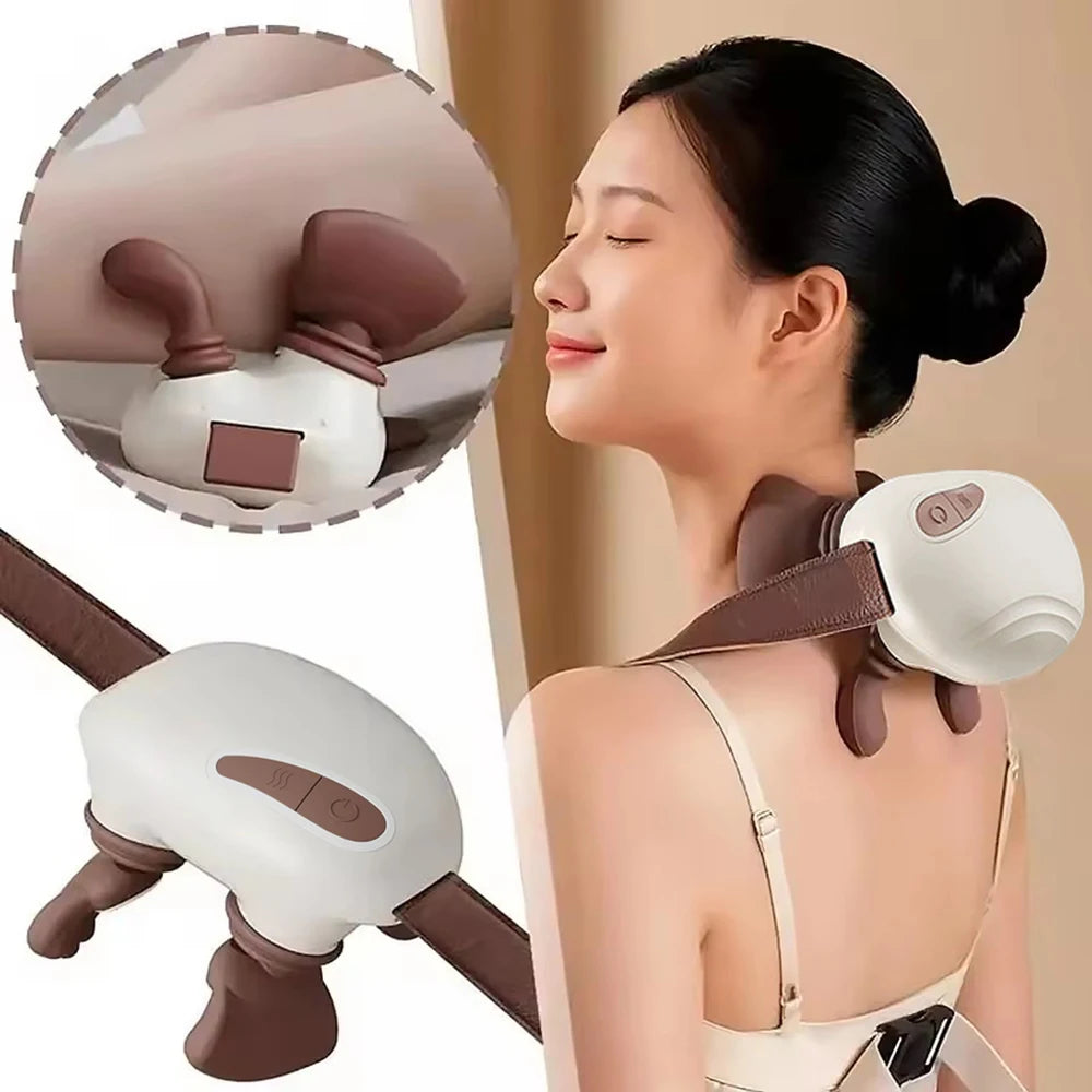 Neck Shoulder Massager Kneading Shiatsu Massager Shawl Kneading Spine Back Muscle Relaxer Trapezius Neck and Shoulder Massage