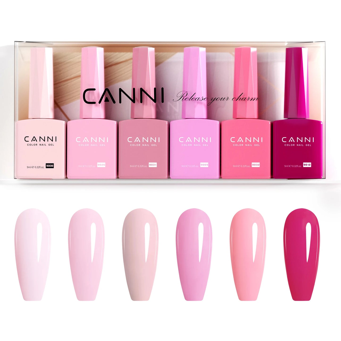 CANNI 6pcs/Lot HEMA FREE Gel Polish Colors Permanent Nail Varnish Set Long Lasting Manicure Base Pink Champagne Dreams Kit-2302
