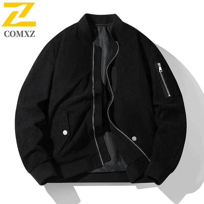 Men's Baseball Suit Spring and Autumn Fashion Loose Corduroy Trendy High Street Stand up Collar Coat Men Versatile Flying Jacket