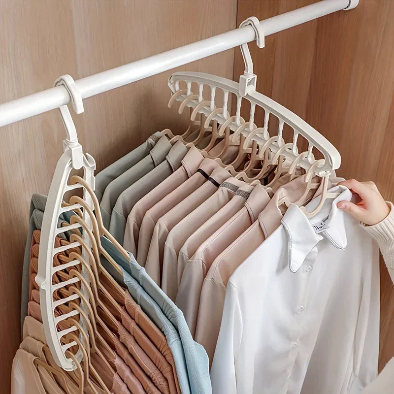 Rotating clothes hanger for both horizontal and vertical use,multifunctional clothes hanger,for household clothes drying storage