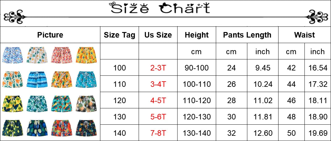 2025 Summer Baby Boys Swimming Trunks For 2-8Years Kids Beach Shorts Cartoon Pattern Swimsuit Shorts Baby Bathing Suit Swimwear